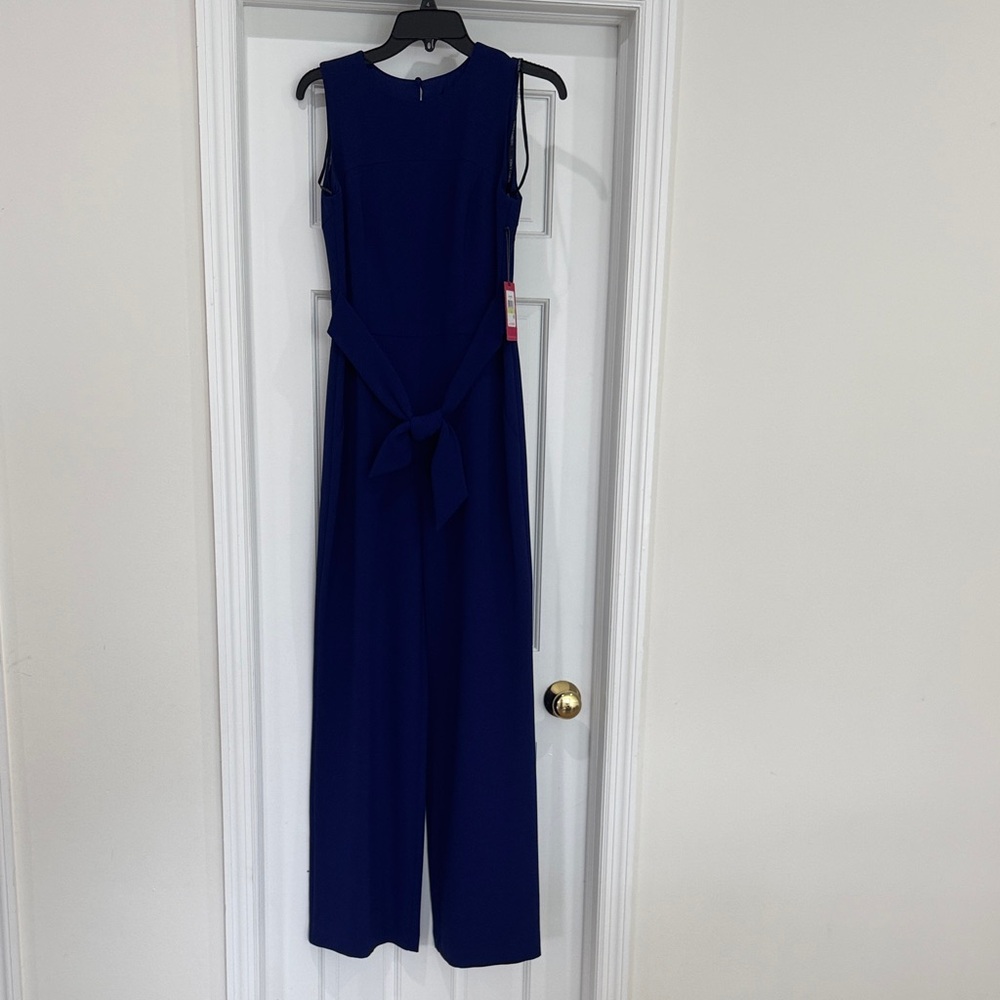 Vince Camuto Navy Sleeveless Jumpsuit